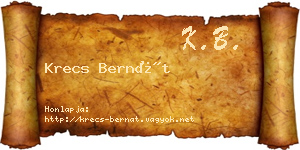 Krecs Bernát névjegykártya